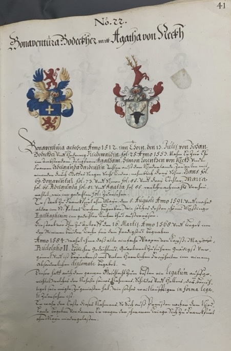 Stammregister der Familie von Bodeck, Den Haag, um 1680