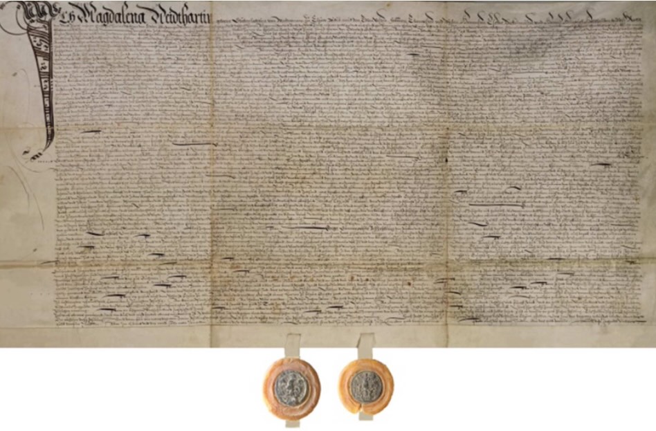 Kaufurkunde über den Erwerb des Schlossguts Ellgau 1599